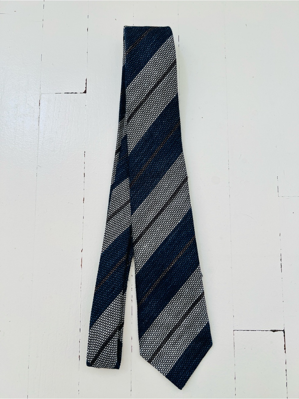 Suitsupply Blue, Brown & Gray Diagonal Tie